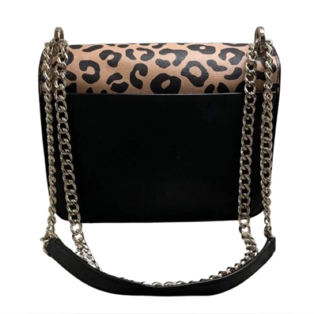 Kate Spade Remi Flap Leopard Print Black Crossbody Bag